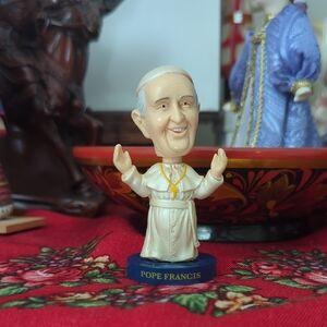 Pope Francis Bobblehead Figurine - White